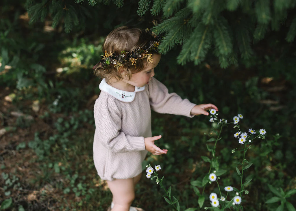 Lil Legs Girls Knit Romper - Navy