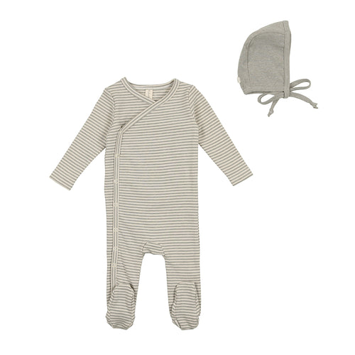 Lil Legs Heather Stripe Footie Sage