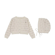 Load image into Gallery viewer, Lilette Sweetheart Knit Cardigan And Hat Set - Cream/Oat