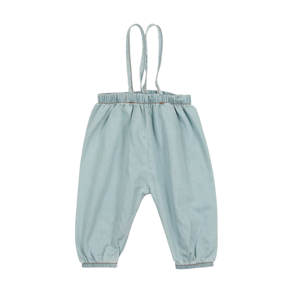 Lil Legs Bubble Suspender Pants - Light Wash