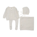 Lilette Crochet Bris Set And Blanket - Winter White