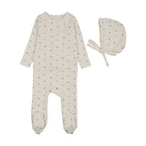Lilette Bitsy Floral Footie And Hat - Cream/Blue