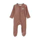 Lilette Velour Snap Down Footie - Mauve