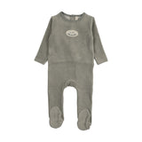 Lilette Velour Patch Footie - Light Blue
