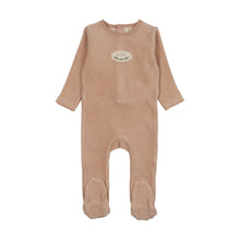 Load image into Gallery viewer, Lilette Velour Patch Footie - Dusty Pink