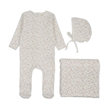 Load image into Gallery viewer, Lilette Branch Velour Layette Set - Cream/Pink