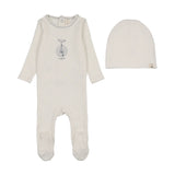 Lilette Bicycle Footie And Hat - Cream