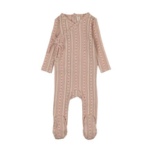 Load image into Gallery viewer, Lilette Linear Print Footie - Pale Pink