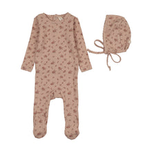 Load image into Gallery viewer, Lilette Garden Cluster Print Footie And Hat - Dusty Pink