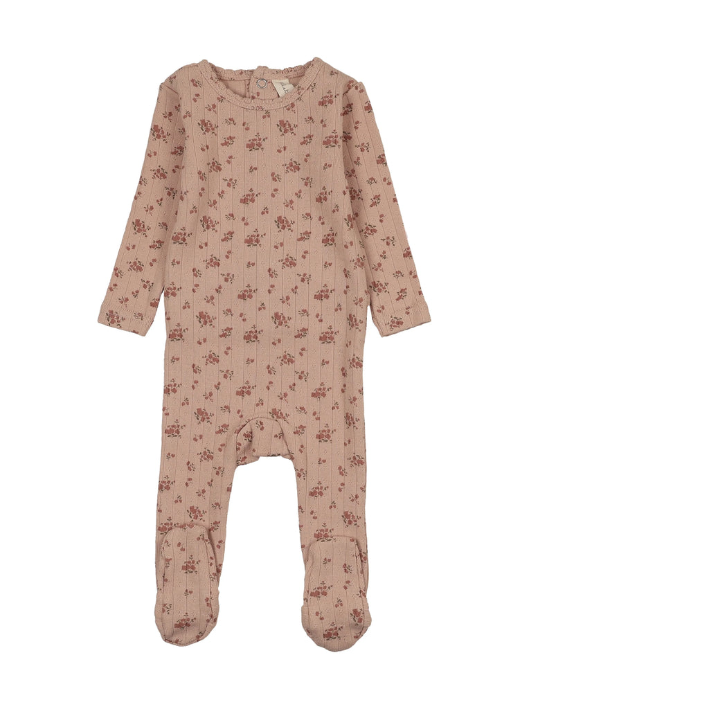 Lilette Garden Cluster Print Footie - Dusty Pink