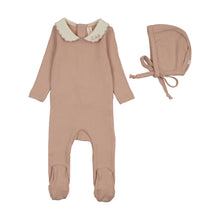 Load image into Gallery viewer, Lilette Le Bebe Pointelle Footie And Hat - Dusty Pink