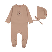 Load image into Gallery viewer, Lilette Sweet Bear Footie And Hat - Dusty Pink