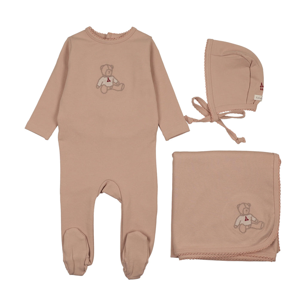 Lilette Sweet Bear Layette Set - Dusty Pink