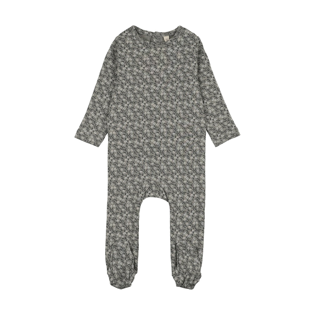Lilette Dahlia Vines Print Footie - Light Blue