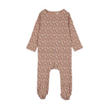Lilette Dahlia Vines Print Footie - Dusty Pink