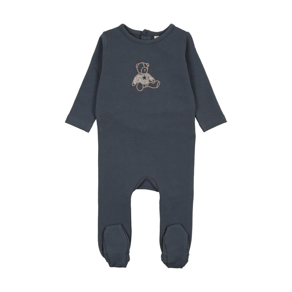 Lilette Sweet Bear Footie - Off Navy