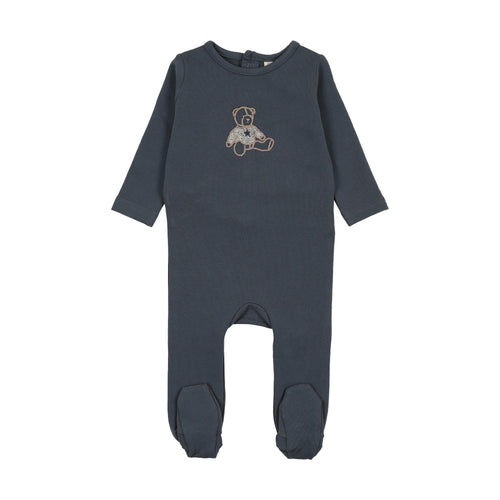 Lilette Sweet Bear Footie - Off Navy