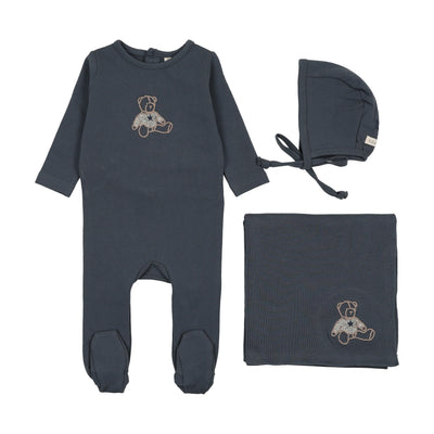 Lilette Sweet Bear Layette Set - Off Navy