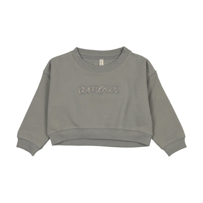 Lilette Cropped Floral Baby Sweatshirt - Blue
