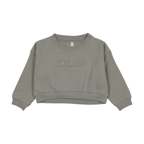 Lilette Cropped Floral Baby Sweatshirt - Blue