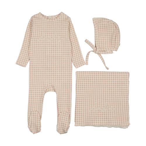 Lilette Gingham Bebe Layette Set - Pale Pink