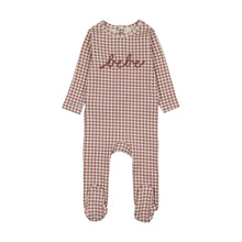 Load image into Gallery viewer, Lilette Gingham Bebe Footie - Mauve