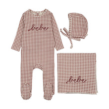 Load image into Gallery viewer, Lilette Gingham Bebe Layette Set - Mauve