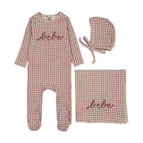 Lilette Gingham Bebe Layette Set - Mauve