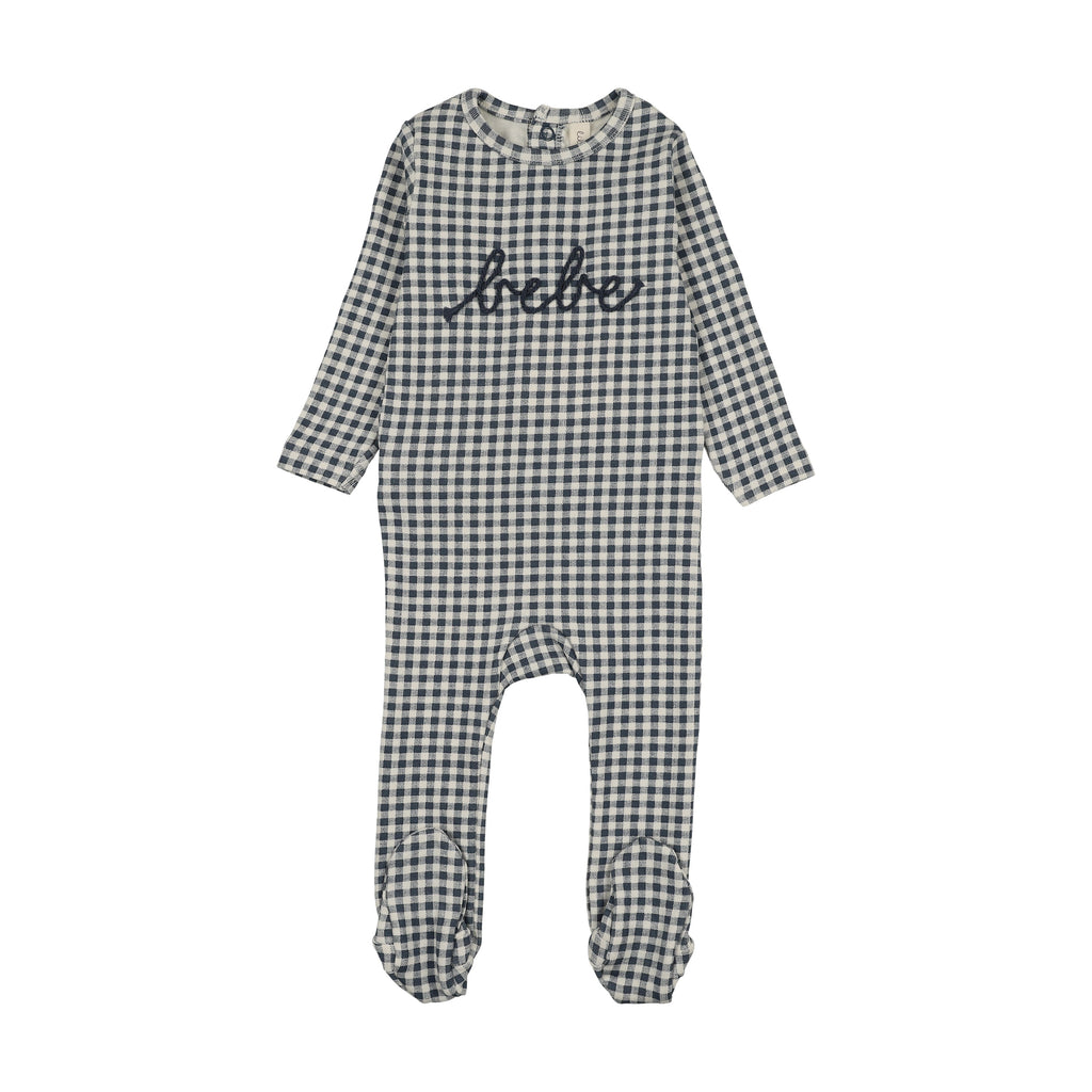 Lilette Gingham Bebe Footie - Off Navy