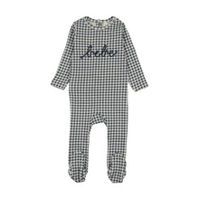 Load image into Gallery viewer, Lilette Gingham Bebe Footie - Off Navy