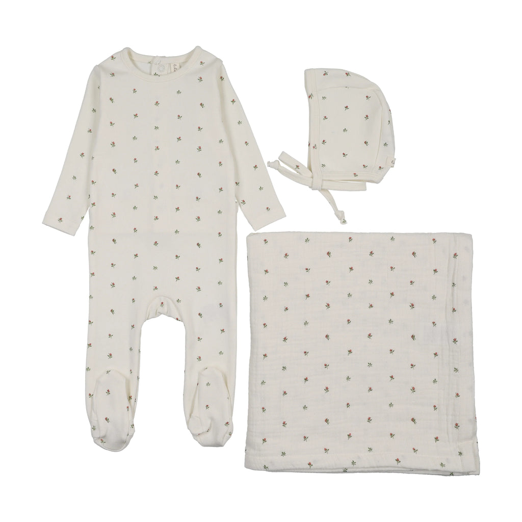 Lilette Bitsy Floral Layette Set - Cream/Pink