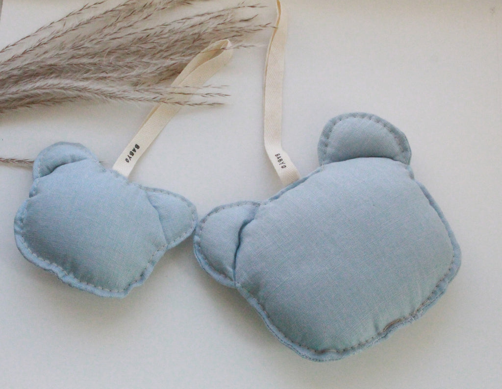 Babyo Mini Stictched Linen Teddy Plushie - Blue