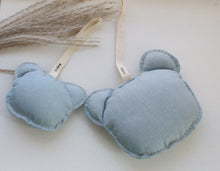Load image into Gallery viewer, Babyo Mini Stictched Linen Teddy Plushie - Blue