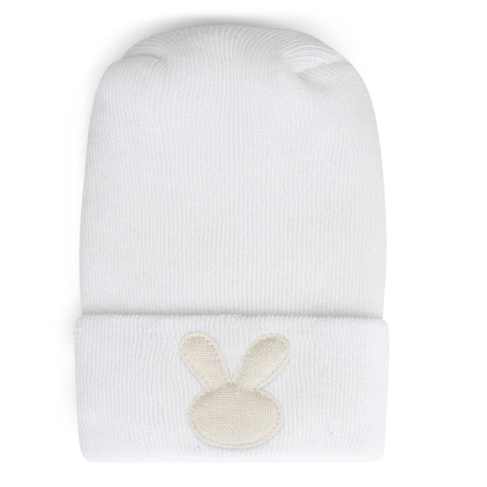 Adora Hospital Hat With Linen Ivory Bunny