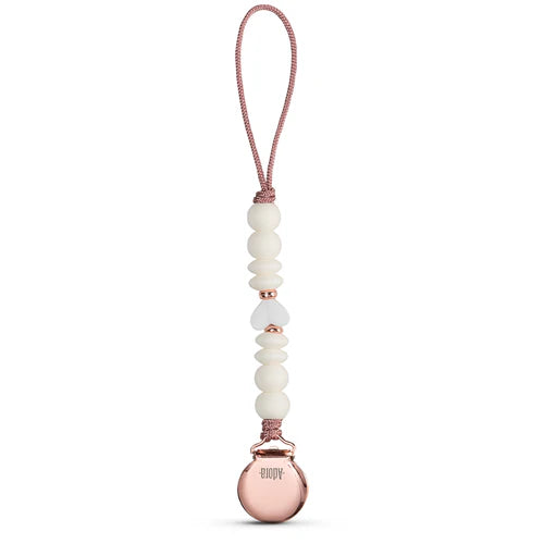 Adora Vanilla Heart Pacifier Clip