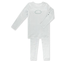 Load image into Gallery viewer, Little Label Cloud Herringbone Pajama - Light Blue
