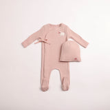 Bee & Dee Little Lamb Footie And Beanie - Tea Rose