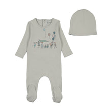 Load image into Gallery viewer, Bee &amp; Dee Little Tot Parade Footie And Bonnet - Blue Mist