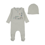 Bee & Dee Little Tot Parade Footie And Bonnet - Blue Mist