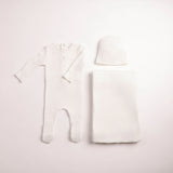 Bee & Dee Boys Little Wings Pointelle Layette Set - Chalk White
