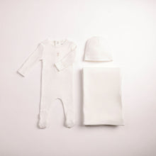 Load image into Gallery viewer, Bee &amp; Dee Girls Little Wings Pointelle Layette Set - Chalk White