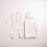Bee & Dee Girls Little Wings Pointelle Layette Set - Chalk White
