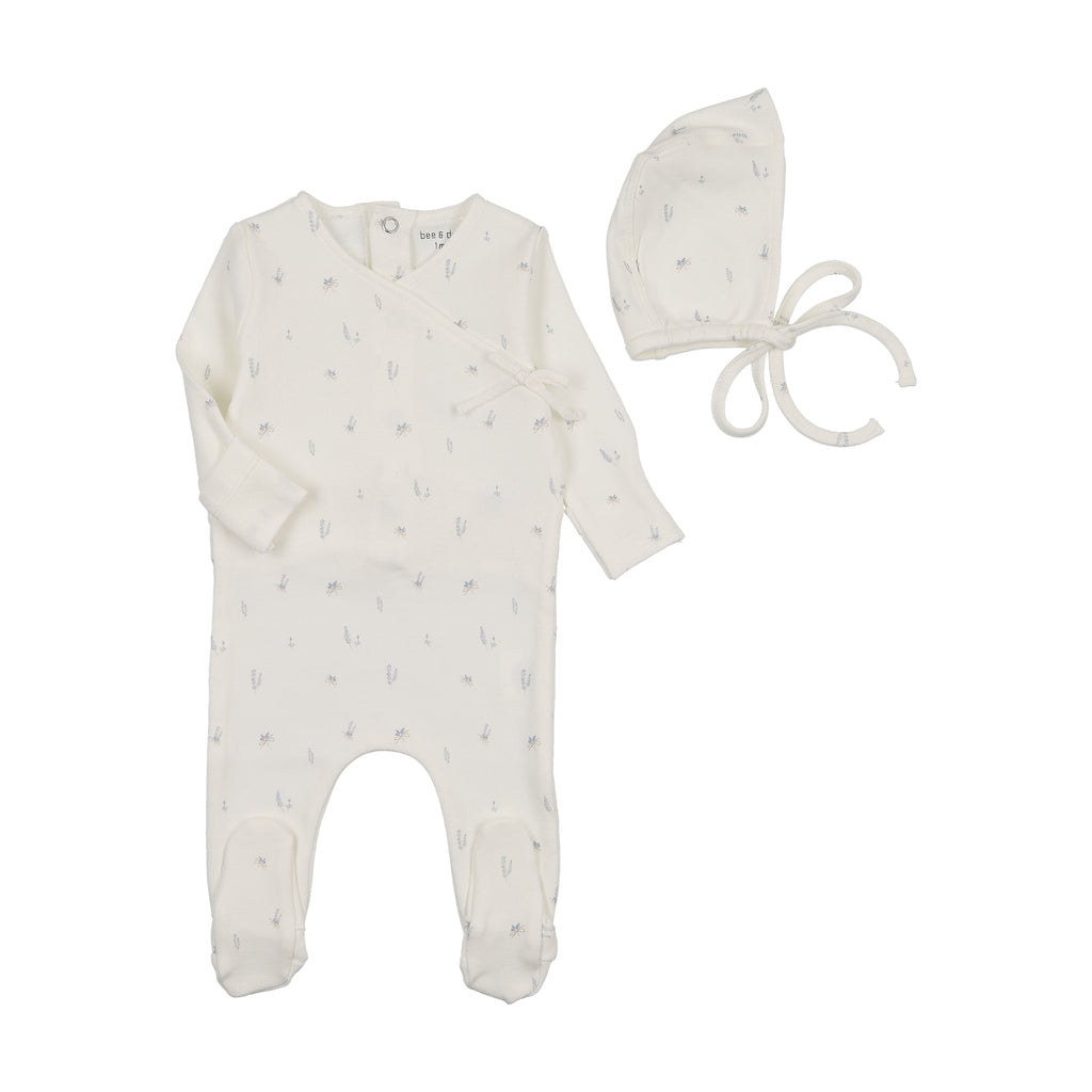 Bee & Dee Little Bundles Footie And Bonnet - Ivory Boys