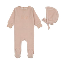 Load image into Gallery viewer, Lil Legs Velour Stripe Footie And Bonnet - Pink Stripe