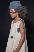 Load image into Gallery viewer, Little Creative Factory Black Flower Print Canvas Coral Reef Apron Dress