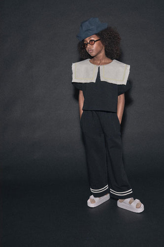 Little Creative Factory Black Odissey Crop Sweatshirt