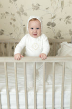 Load image into Gallery viewer, Bee &amp; Dee Lovely Loops Velour Footie And Bonnet - Chalk White Boys