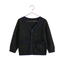 Load image into Gallery viewer, Retro Kid Lucas Boys Cardigan Sweater - Grey/Navy