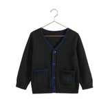 Retro Kid Lucas Boys Cardigan Sweater - Grey/Navy