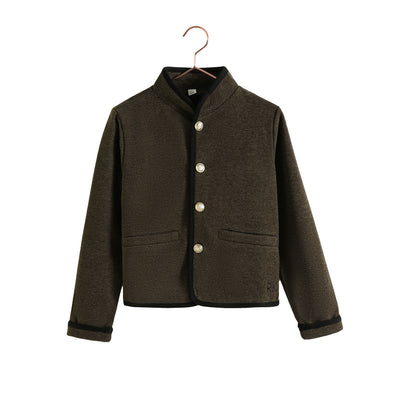 Retro Kid Lucas Gold Button Jacket - Brown/Black